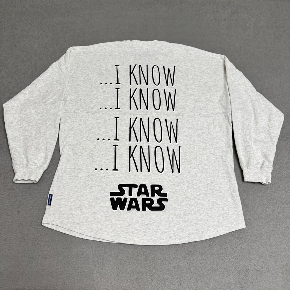 Spirit Jersey Star Wars Shirt Mens Medium Grey I Know Millennium Falcon Disney‎